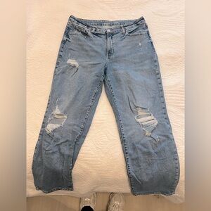 Loose Straight leg distressed denim